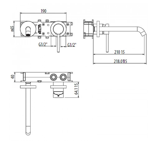 Смеситель для раковины Gattoni Circle Two 9135/91C0 Хром