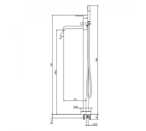 Смеситель для ванны Gattoni Circle Two 9108/91BO Белый матовый