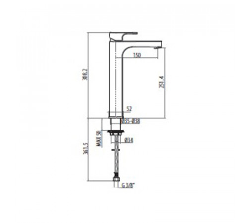 Смеситель для раковины Gattoni H2Omix1000 1046/10С0 Хром