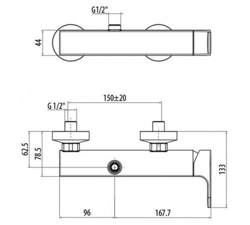 Смеситель для душа Gattoni H2Omix1000 1027/10С0 Хром