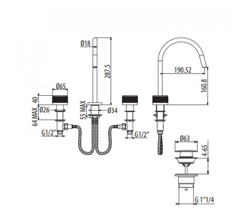 Смеситель для раковины Gattoni MD MD100/23C0 Хром