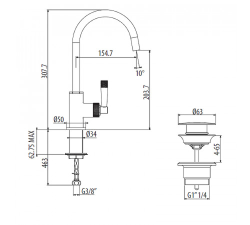 Смеситель для раковины Gattoni MD MD120/20C0 Хром