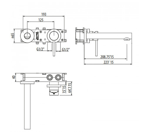 Смеситель для раковины Gattoni Circle One 9035/90C0 Хром