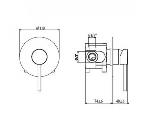 Смеситель для душа Gattoni Circle One 9031/90C0.CH Хром