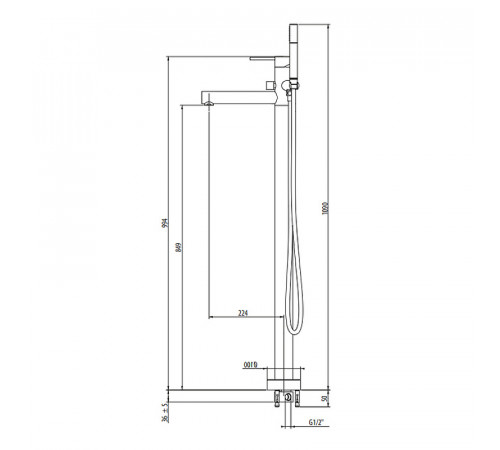 Смеситель для ванны Gattoni Circle One 9008/90NO Черный матовый