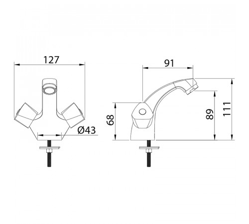 Смеситель для раковины Milardo Tring TRISB01M01 Хром