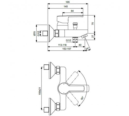 Комплект смесителей Vidima Uno BA376AA Хром