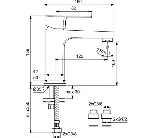 Смеситель для раковины Vidima Dream BA404AA Хром