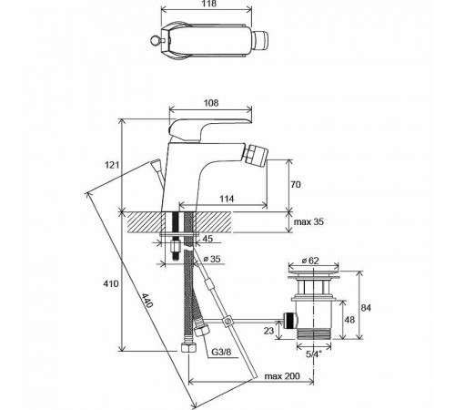 Смеситель для биде Ravak Flat FL 055.00 X070122 Хром