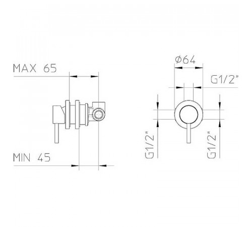 Смеситель для душа Bossini Z10201473BOS001 Черный матовый