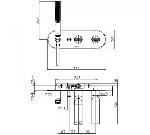 Смеситель для ванны Bossini Apice Z00555.045 Белый матовый