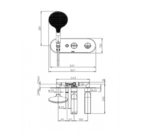 Смеситель для ванны Bossini Apice Z00557.030 Хром