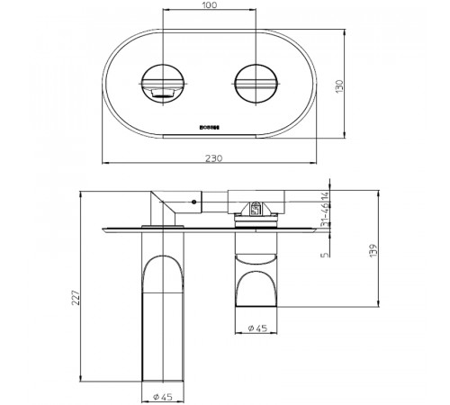 Смеситель для раковины Bossini Apice Z00549.045 Белый матовый