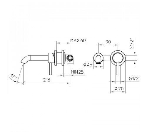 Смеситель для раковины Bossini Oki Z005302.021 Золото