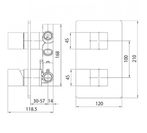 Смеситель для душа Bossini Cube New Z00062.030 Хром