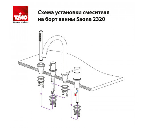 Смеситель на борт ванны Timo Saona 2320/18Y Черное золото