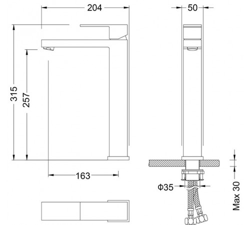 Смеситель для раковины Timo Selene 3061/03F Черный