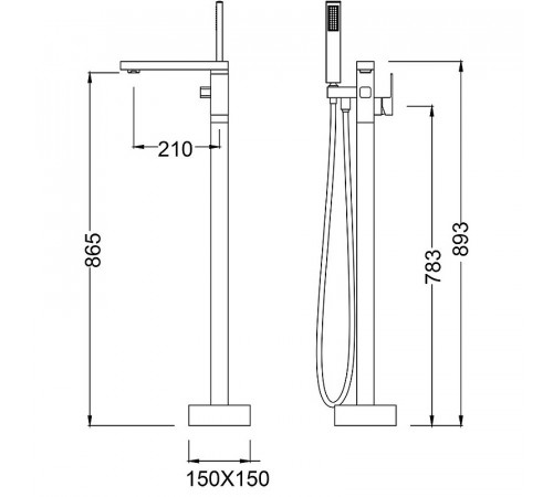 Смеситель для ванны Timo Selene 2200/03Y-CR Черный