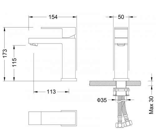 Смеситель для раковины Timo Selene 2061/03F Черный