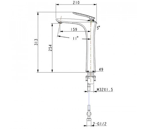 Смеситель для раковины Timo Helmi 4011/03F Черный