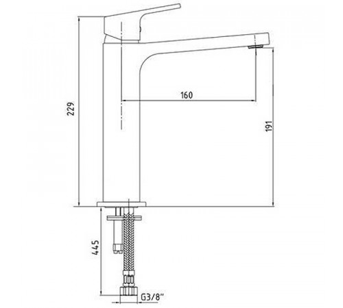 Смеситель для раковины E.C.A. Tiera 102188003C1EX Черный матовый