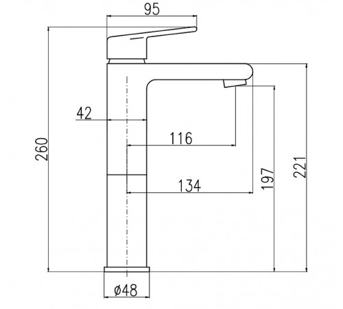 Смеситель для раковины Rav Slezak Colorado CO230.5CMAT Черный матовый