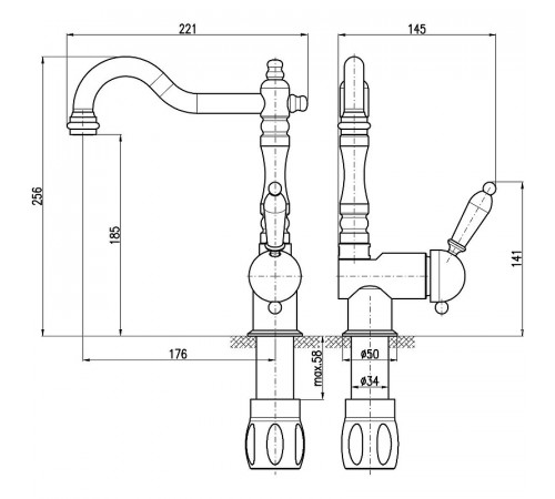 Смеситель для раковины Rav Slezak Labe L508.5/8SM Бронза