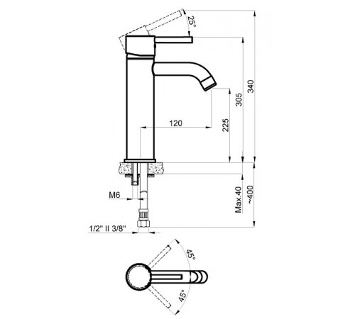 Смеситель для раковины Azario Tasco AZ-15164551 Хром