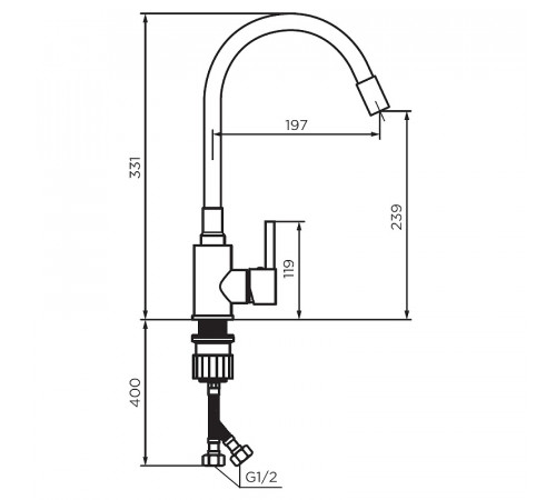 Смеситель для кухни Dorff Logic D3007622 Хром Черный