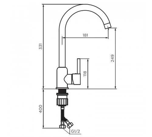 Смеситель для кухни Dorff Logic D3007022 Черный