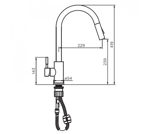 Смеситель для кухни Dorff Logic D3007500 Хром