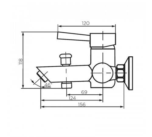 Смеситель для ванны Dorff Logic D3010000SS Нержавеющая сталь