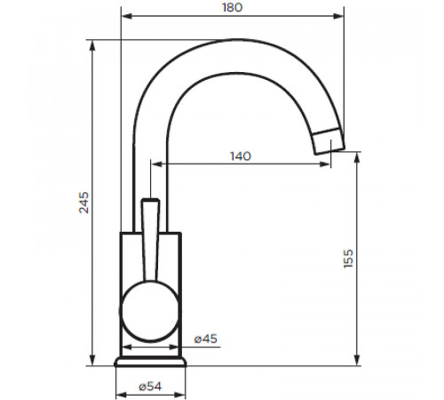 Смеситель для раковины Dorff Logic D3002101SS Нержавеющая сталь