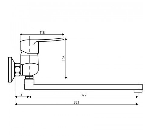 Смеситель для ванны Dorff Ultra D5095000 универсальный Хром