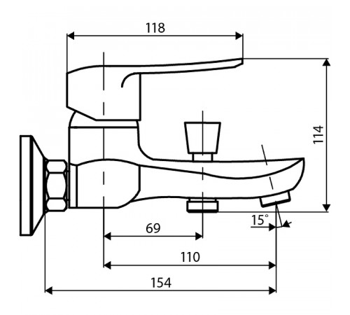 Смеситель для ванны Dorff Ultra D5010000 Хром