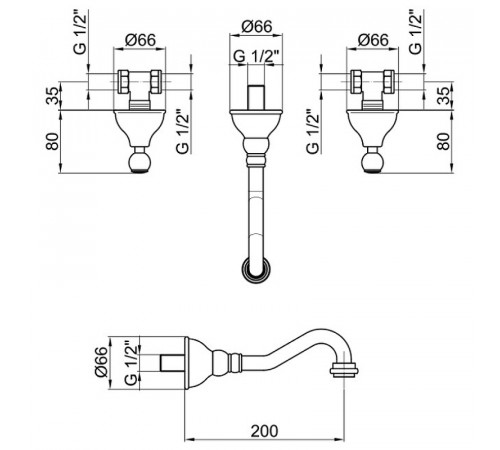 Смеситель для раковины Webert Dorian DO750404065 Бронза