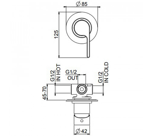 Смеситель для душа Webert DoReMi DR880101345 Никель