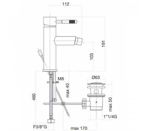 Смеситель для биде Webert Rimini RI840102010 Золото