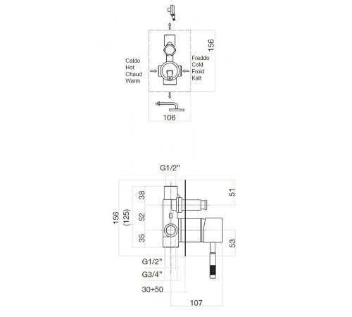 Смеситель для душа Webert Rimini RI860101015 Хром