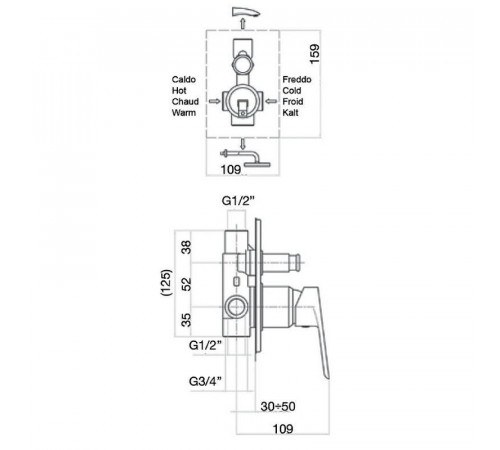 Смеситель для душа Webert Sax Evolution SE860101560 Черный матовый