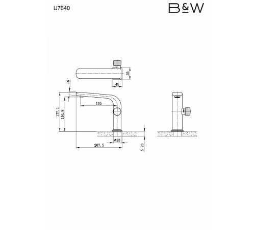 Смеситель для раковины Black&White Universe U7640 76400U Хром