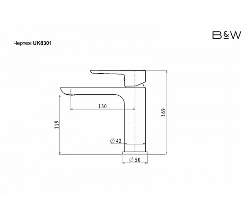 Смеситель для раковины Black&White Universe UK8301B 8301BUK Черный матовый