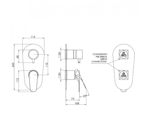 Смеситель для душа Remer Class Line L92KB Хром