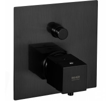 Смеситель для душа Remer Qubica Thermo QT09KBCFP с термостатом Черный хром брашированный