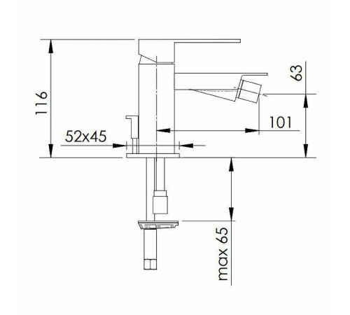 Смеситель для биде Remer Qubica Design QD20 Хром