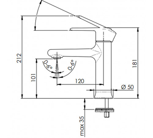 Смеситель для раковины Remer Vanity V12 Хром