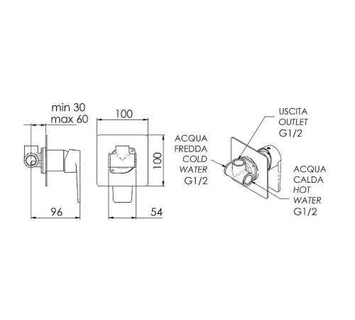 Смеситель для душа Remer Dream D30 Хром