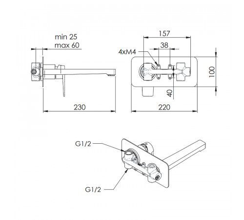 Смеситель для раковины Remer Dream D15L Хром