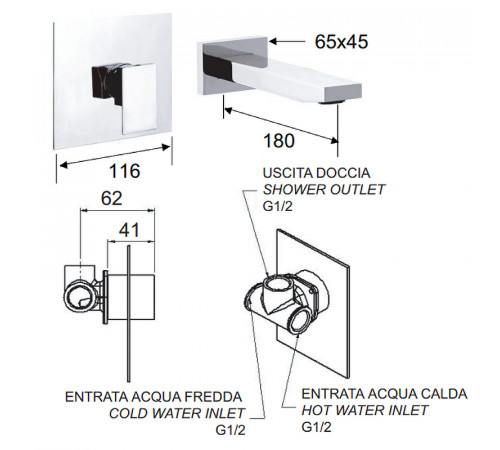 Смеситель для раковины Remer Q-Design QD15C Хром