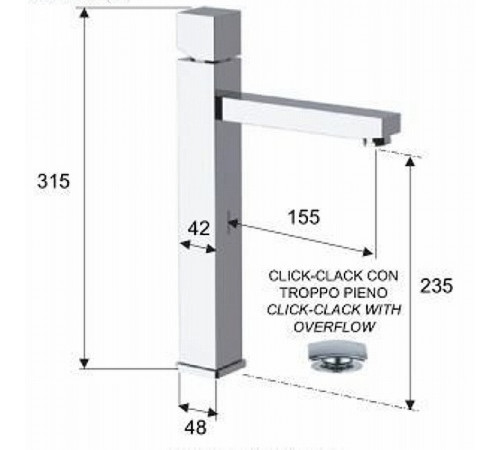 Смеситель для раковины Remer SQ3 S10L Хром